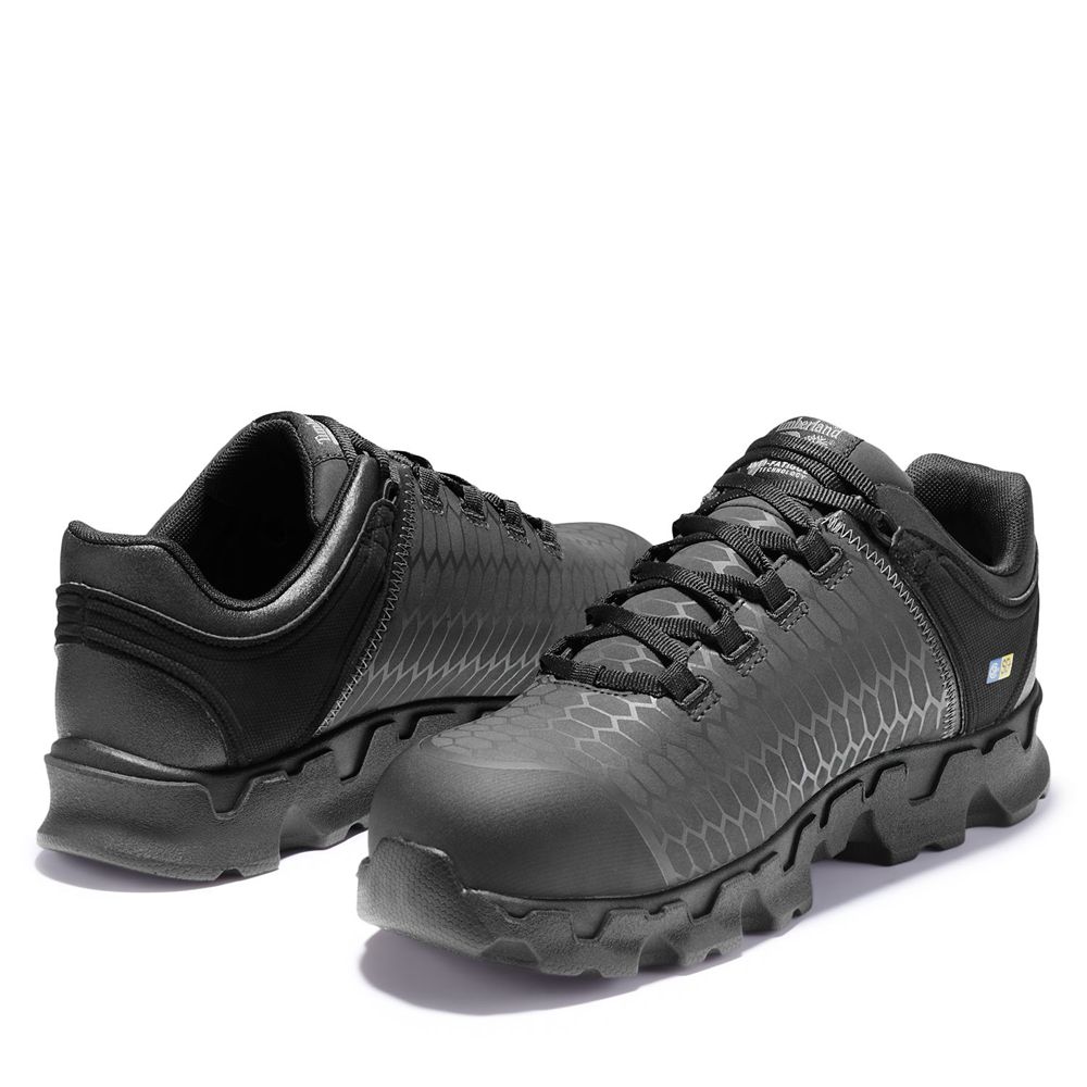 Timberland Mens Work Shoes PRO® Powertrain Sport Alloy Toe SD - Black/Grey - India DO7239504